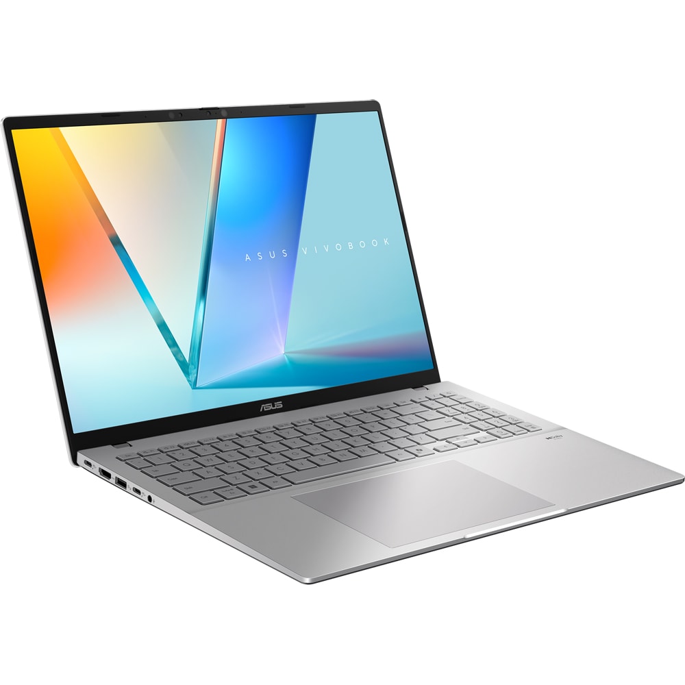 Laptop ASUS Vivobook S16 S3607QA-SH060X, Snapdragon X  X1-26-100 pana la 2.98GHz, 16" WUXGA, 16GB, SSD 1TB, Qualcomm Adreno, Windows 11 Pro, Cool Silver