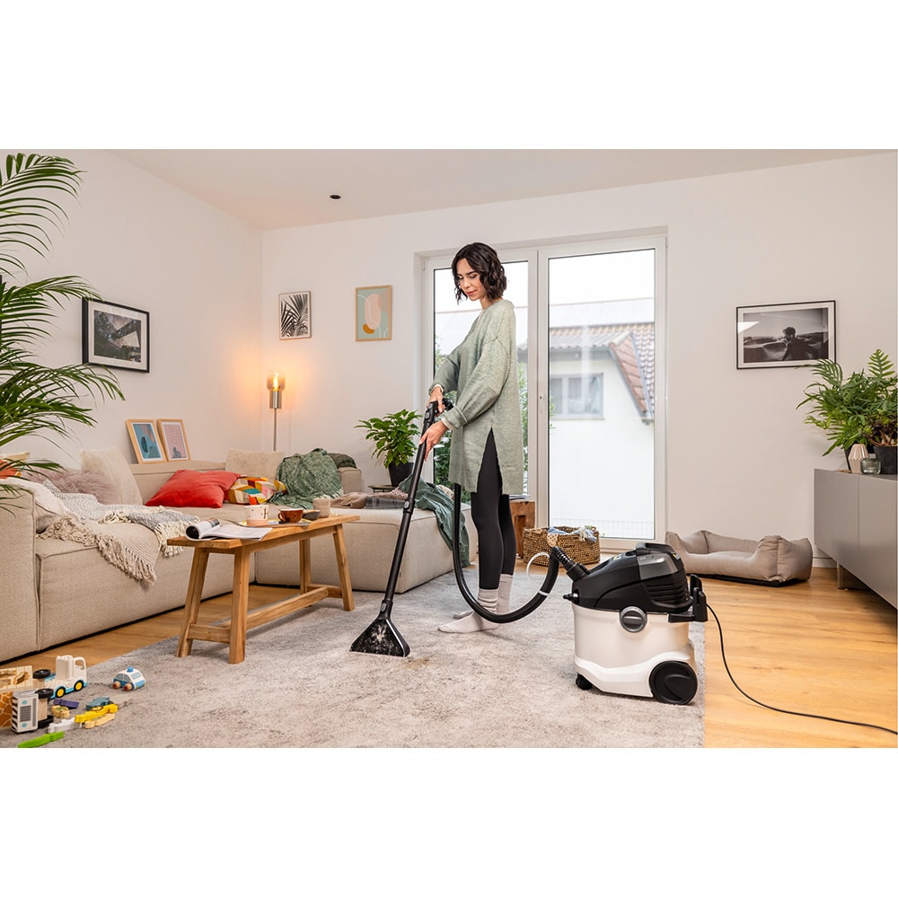 Aspirator cu spalare KARCHER SE 5, 4l, 1000W, alb-negru