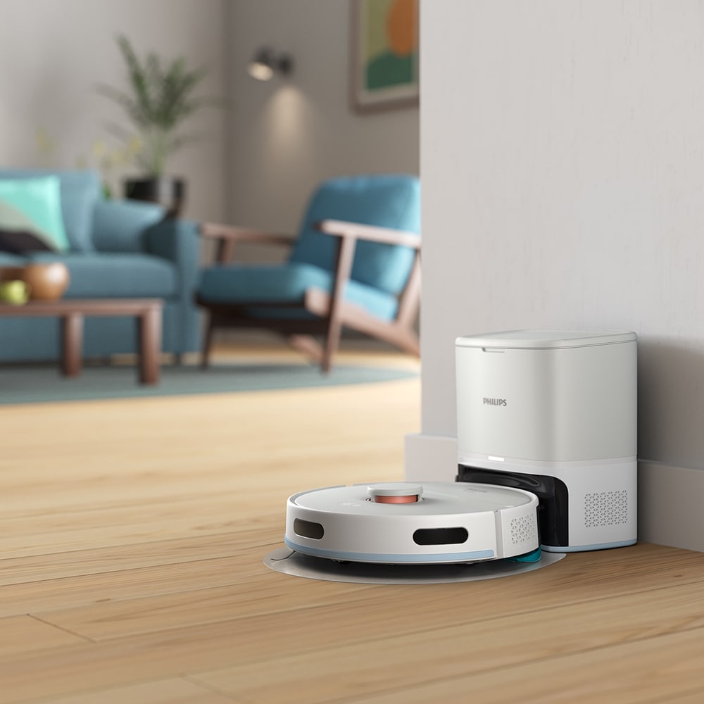 Aspirator robot PHILIPS XU2100/20, 0.25l, 14.4V, autonomie max 130 min, Wi-Fi, functie mop, alb