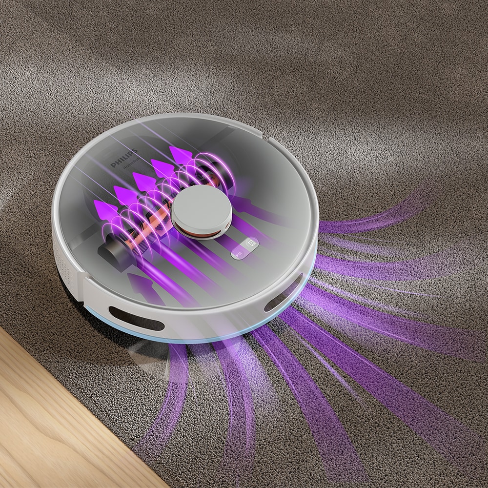 Aspirator robot PHILIPS XU2100/20, 0.25l, 14.4V, autonomie max 130 min, Wi-Fi, functie mop, alb