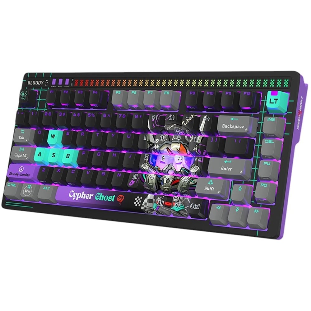 Tastatura Gaming mecanica A4TECH Bloody AT75 Cyber Ghost, USB, Layout US, negru