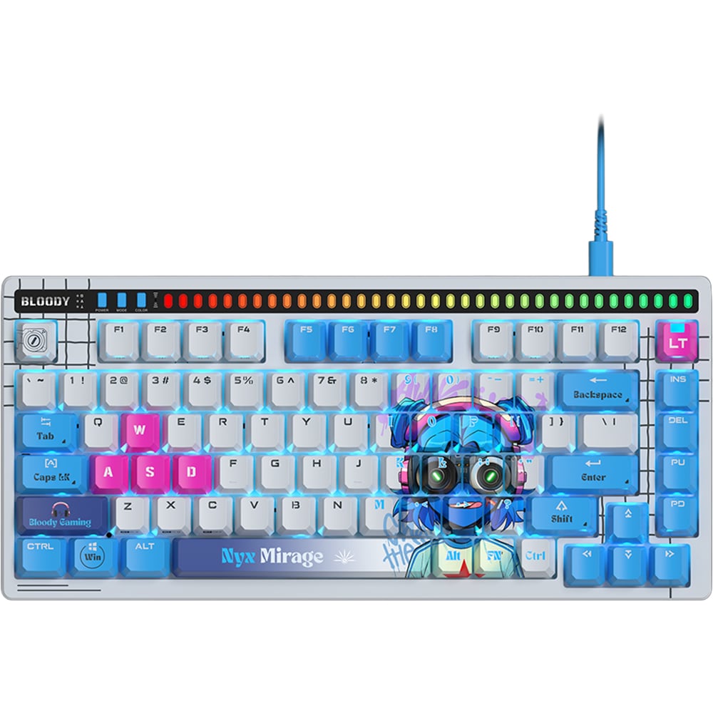 Tastatura Gaming mecanica A4TECH Bloody AT75 Nyx Mirage, USB, Layout US, multicolor