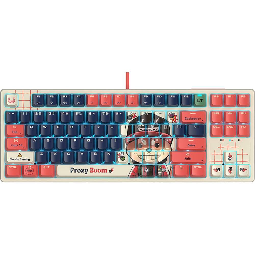 Tastatura Gaming mecanica A4TECH Bloody AT87 Proxy Bloom, USB, Layout US, multicolor