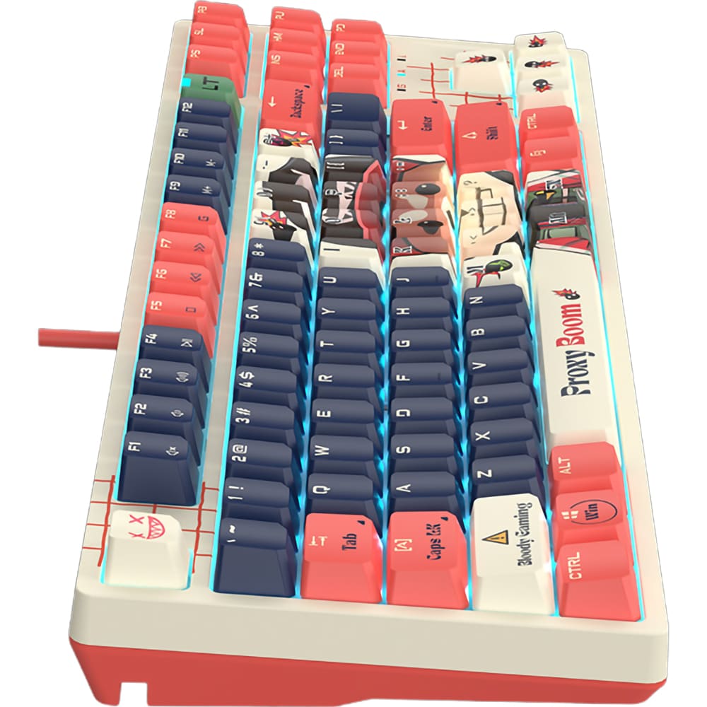 Tastatura Gaming mecanica A4TECH Bloody AT87 Proxy Bloom, USB, Layout US, multicolor