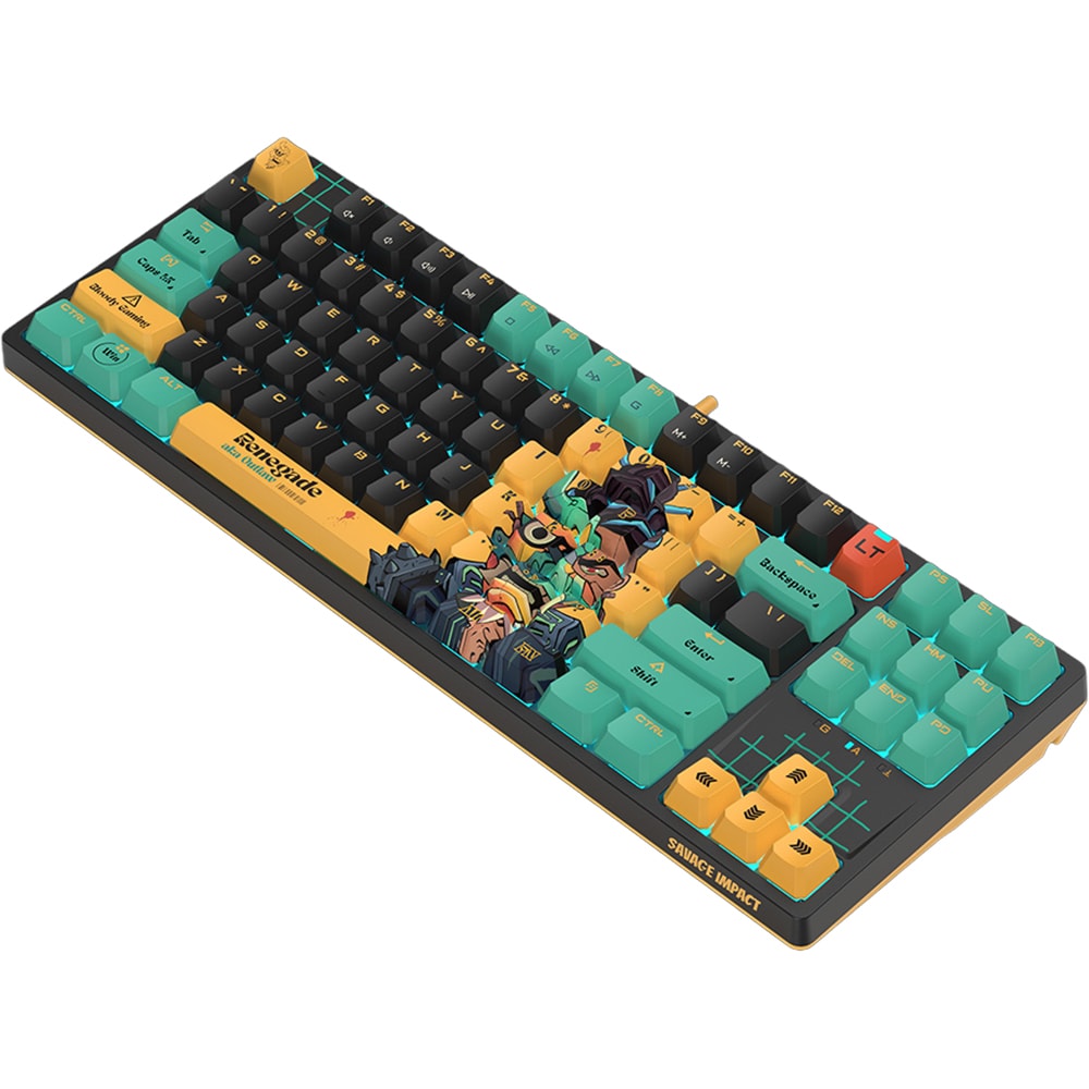 Tastatura Gaming mecanica A4TECH Bloody AT87 Renegade, USB, Layout US, multicolor