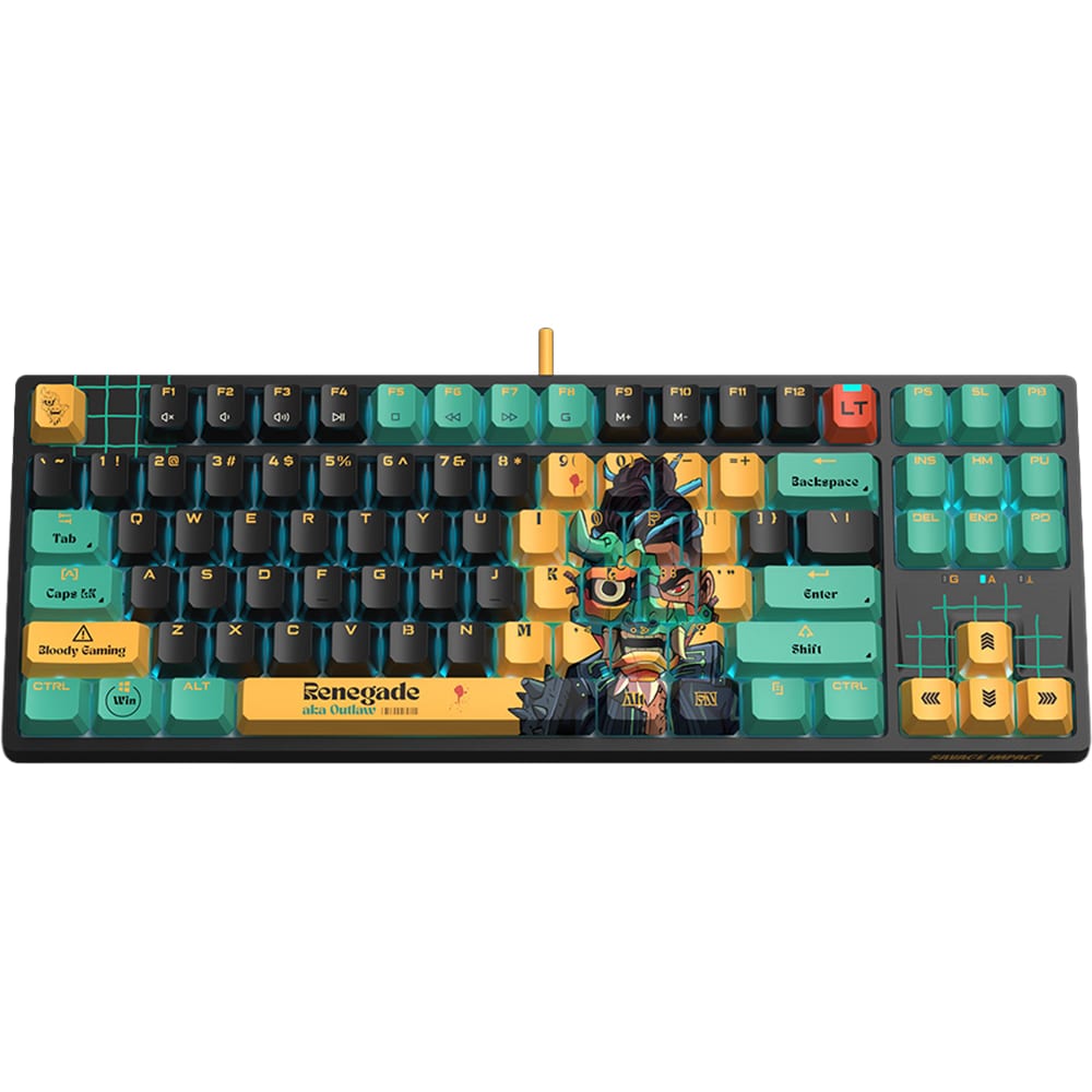 Tastatura Gaming mecanica A4TECH Bloody AT87 Renegade, USB, Layout US, multicolor