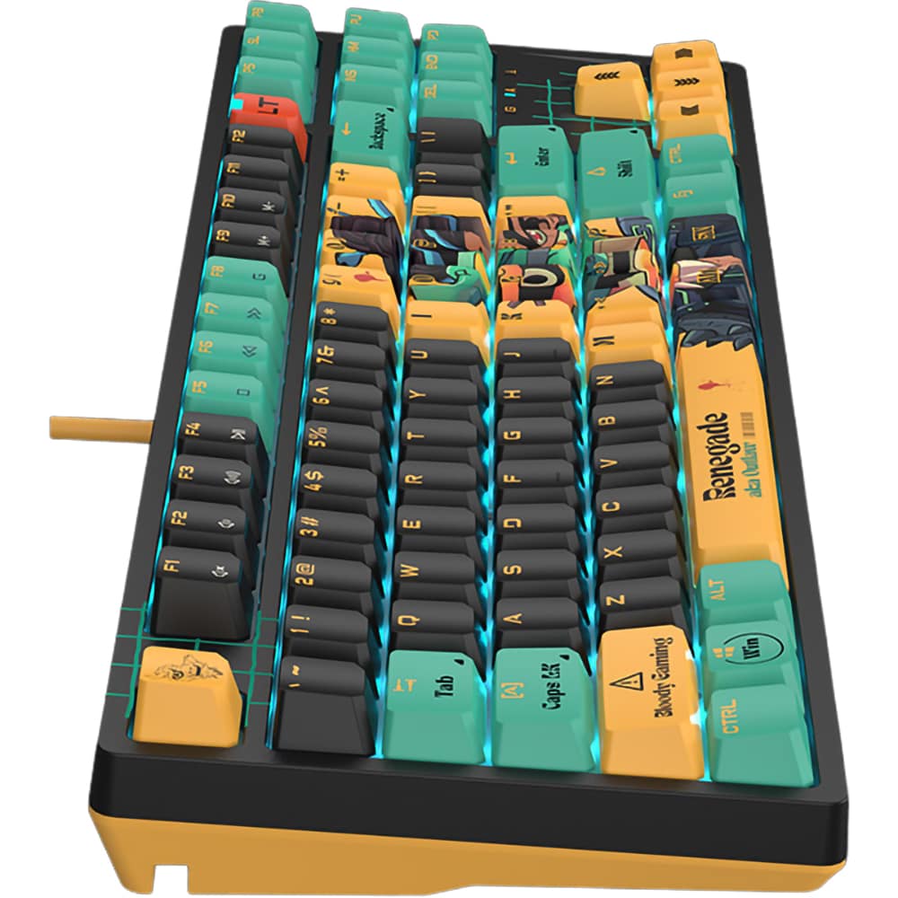 Tastatura Gaming mecanica A4TECH Bloody AT87 Renegade, USB, Layout US, multicolor