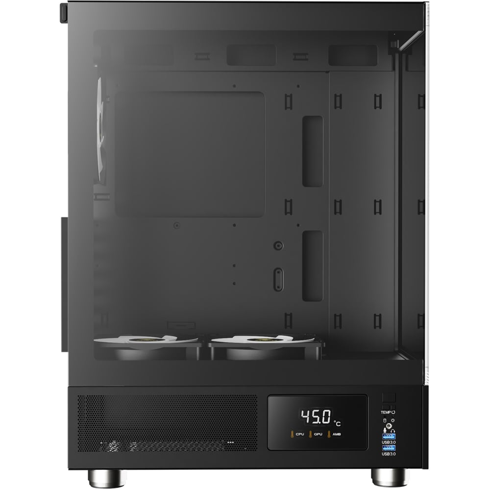 Carcasa PC GAMDIAS ATLAS E1, USB 3.0, Fara sursa, iluminare ARGB, negru
