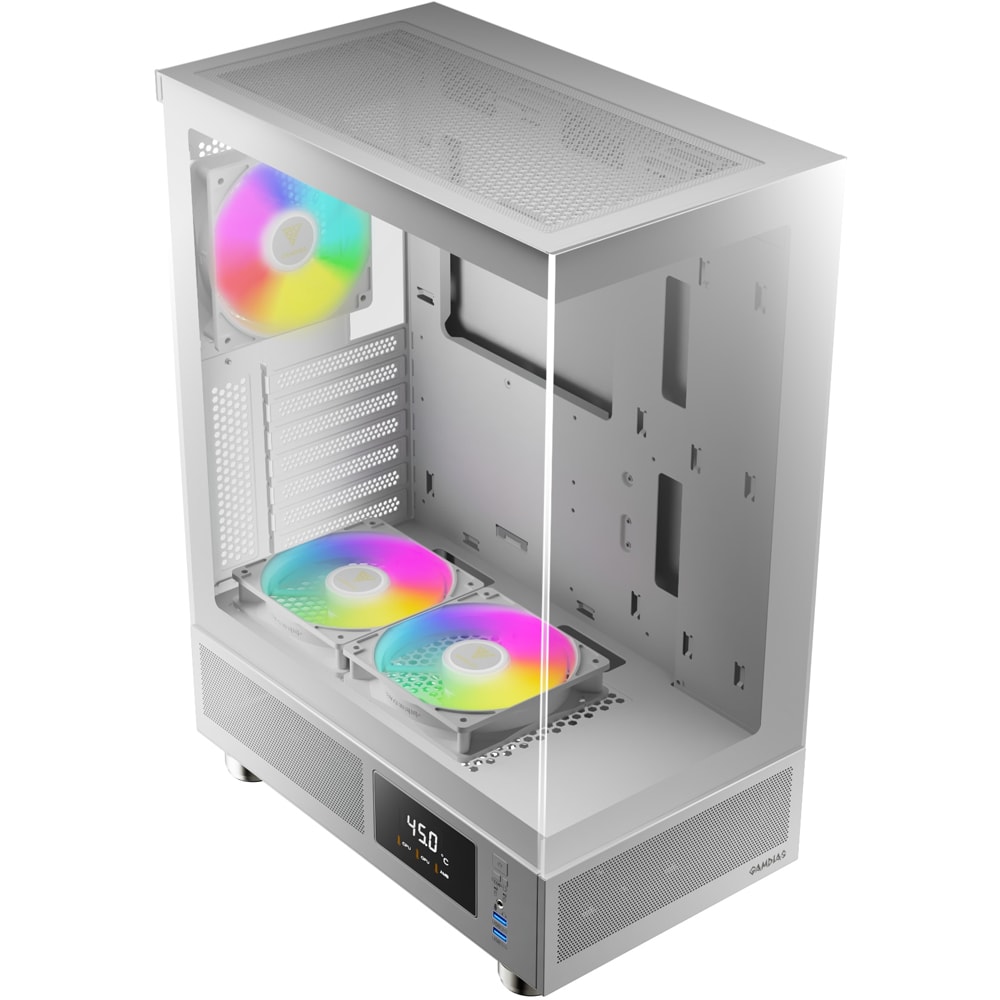 Carcasa PC GAMDIAS ATLAS E1 WH, USB 3.0, Fara sursa, iluminare ARGB, alb