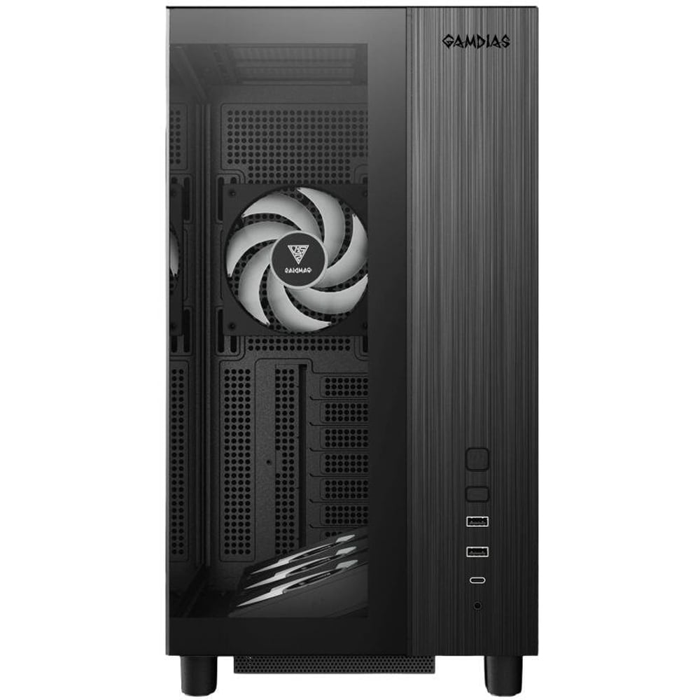 Carcasa PC GAMDIAS ATLAS M4, USB 3.0, USB Type C, Fara sursa, iluminare ARGB, negru