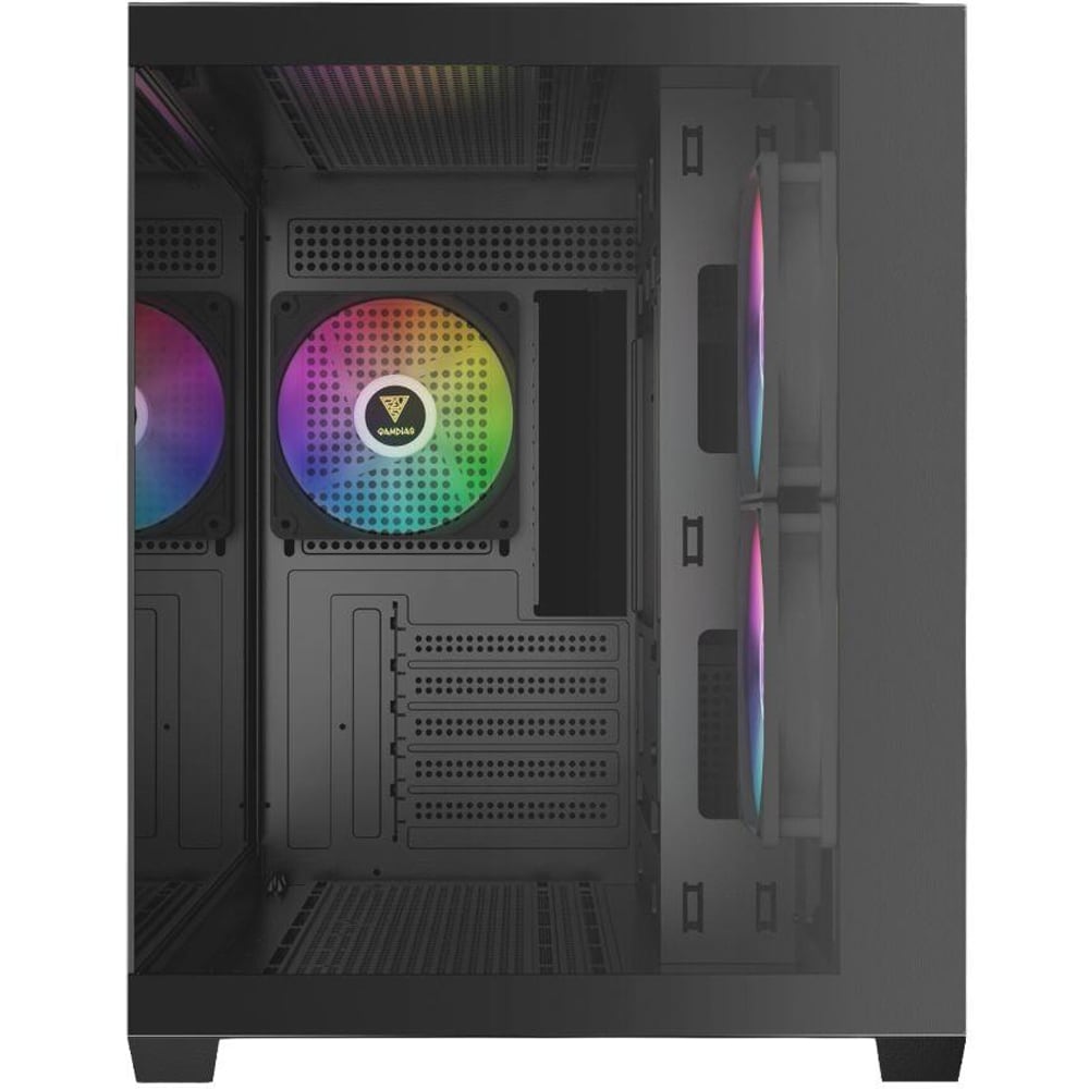 Carcasa PC GAMDIAS Aura GC10M V2 ARGB, USB Type C, Fara sursa, iluminare ARGB, negru