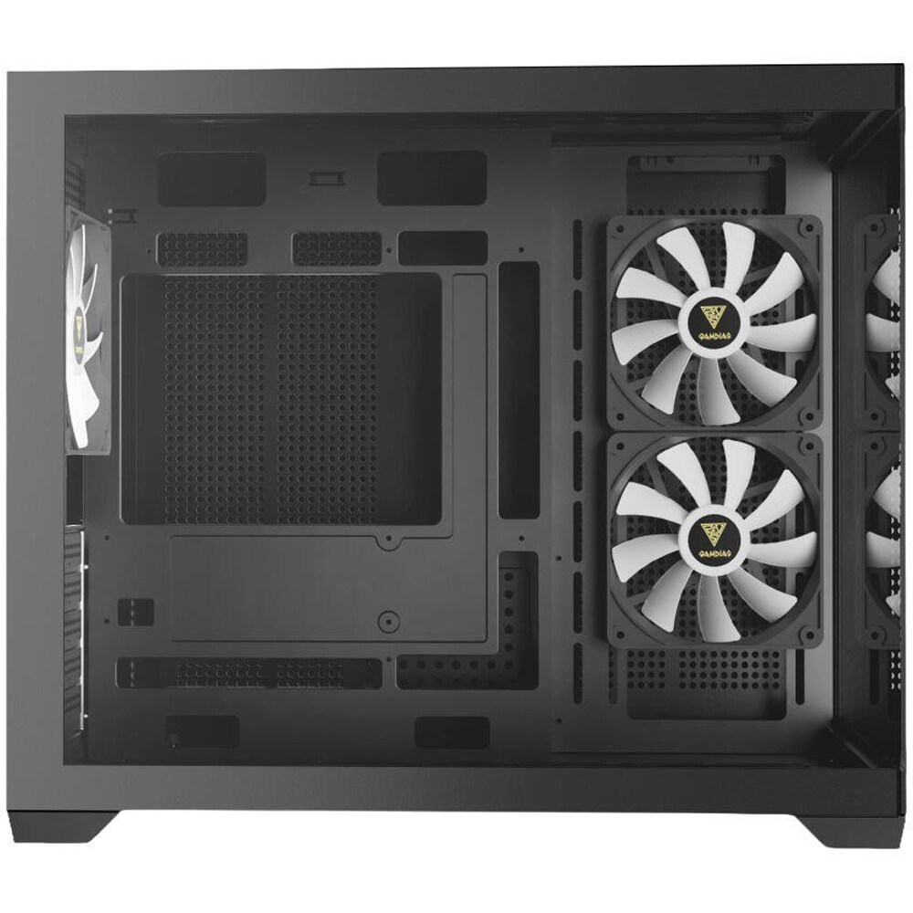 Carcasa PC GAMDIAS Aura GC10M V2 ARGB, USB Type C, Fara sursa, iluminare ARGB, negru