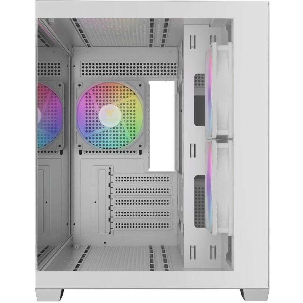 Carcasa PC GAMDIAS Aura GC10M V2 WH ARGB, USB Type C, Fara sursa, iluminare ARGB, alb
