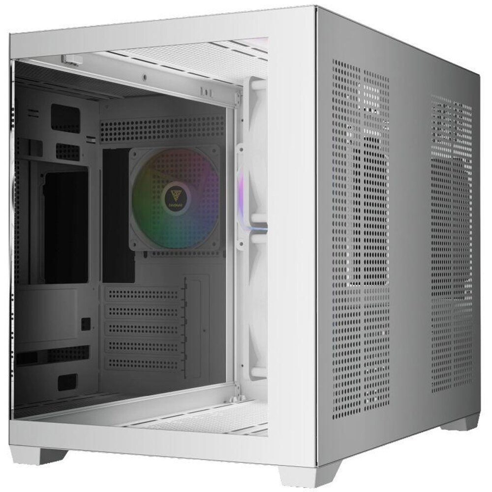 Carcasa PC GAMDIAS Aura GC10M V2 WH ARGB, USB Type C, Fara sursa, iluminare ARGB, alb