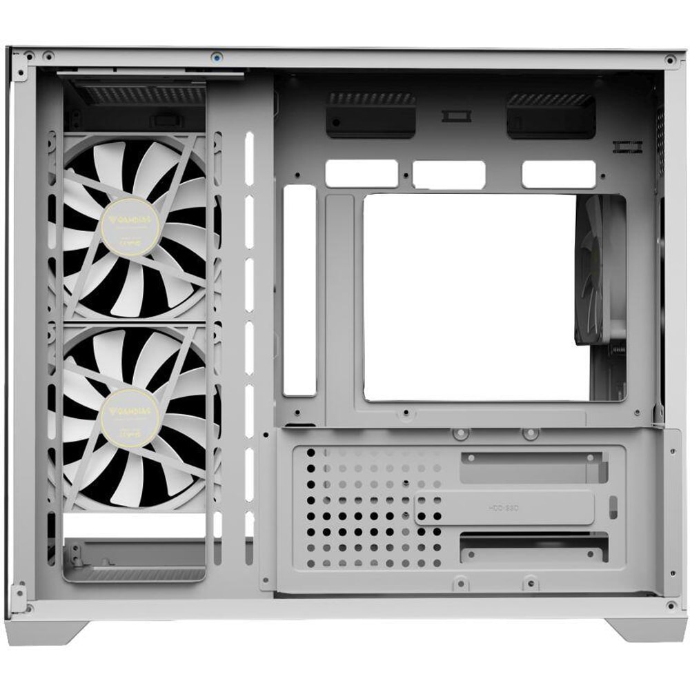 Carcasa PC GAMDIAS Aura GC10M V2 WH ARGB, USB Type C, Fara sursa, iluminare ARGB, alb