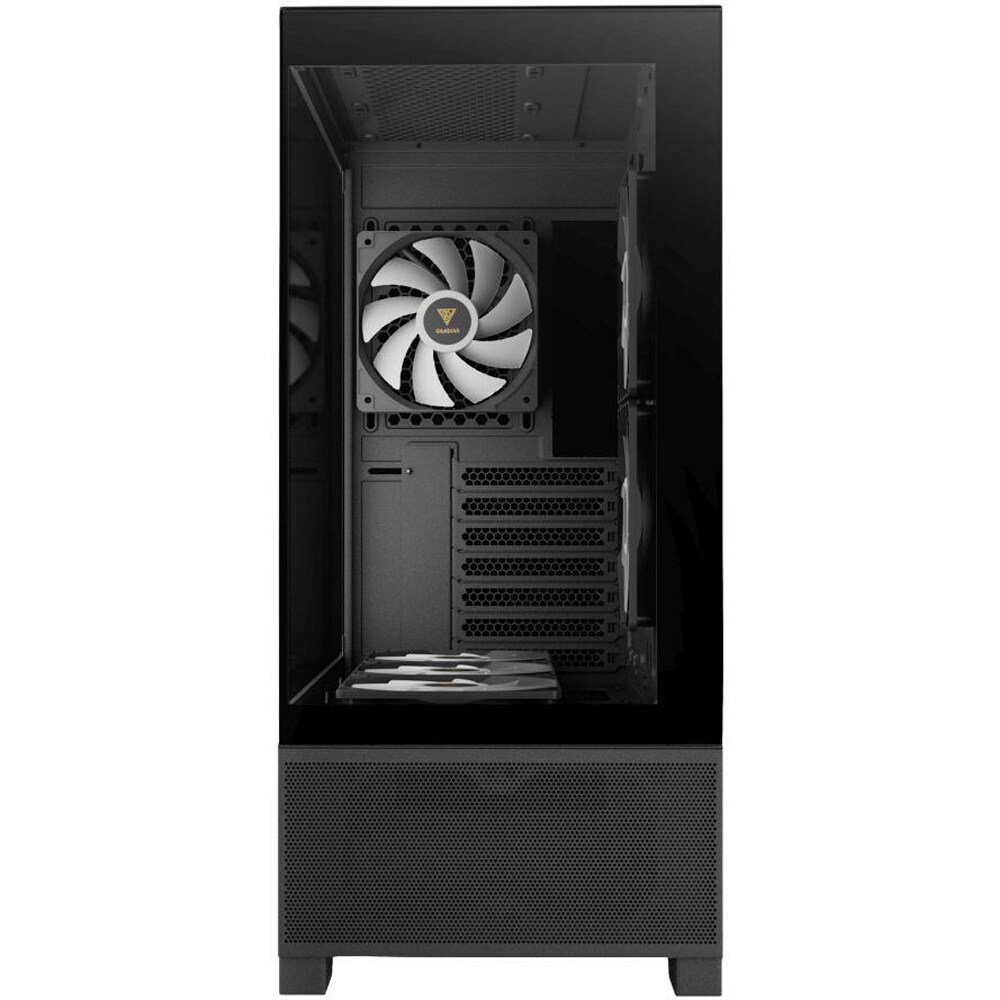 Carcasa PC GAMDIAS Aura GC12, USB Type C, Fara sursa, iluminare ARGB, negru