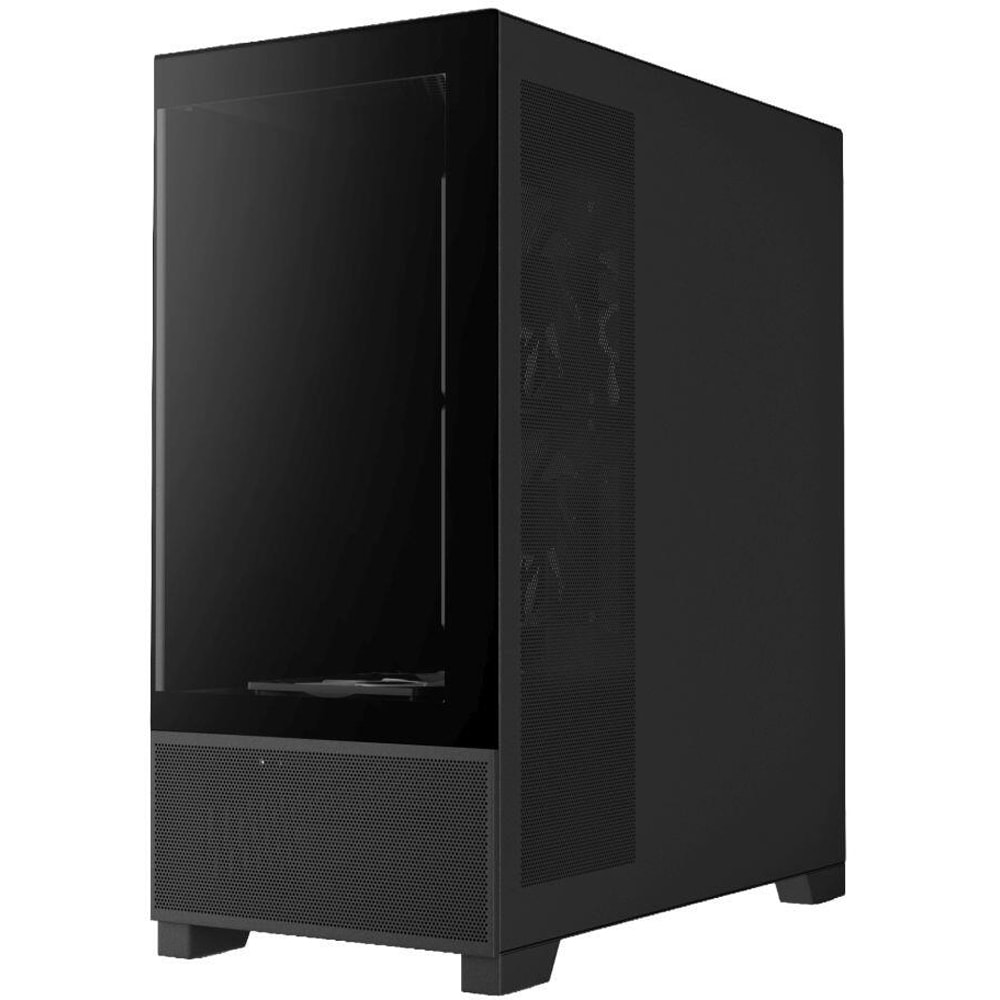 Carcasa PC GAMDIAS Aura GC12, USB Type C, Fara sursa, iluminare ARGB, negru