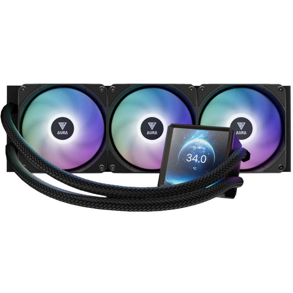 Cooler procesor cu racire lichida GAMDIAS Aura GL360 LCD, 3x120mm