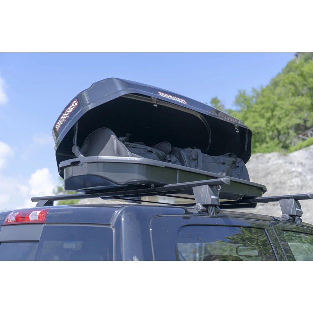 Cutie portbagaj MENABO Satellite, 330l, negru lucios