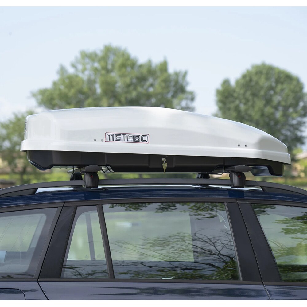 Cutie portbagaj MENABO Satellite, 330l, alb lucios