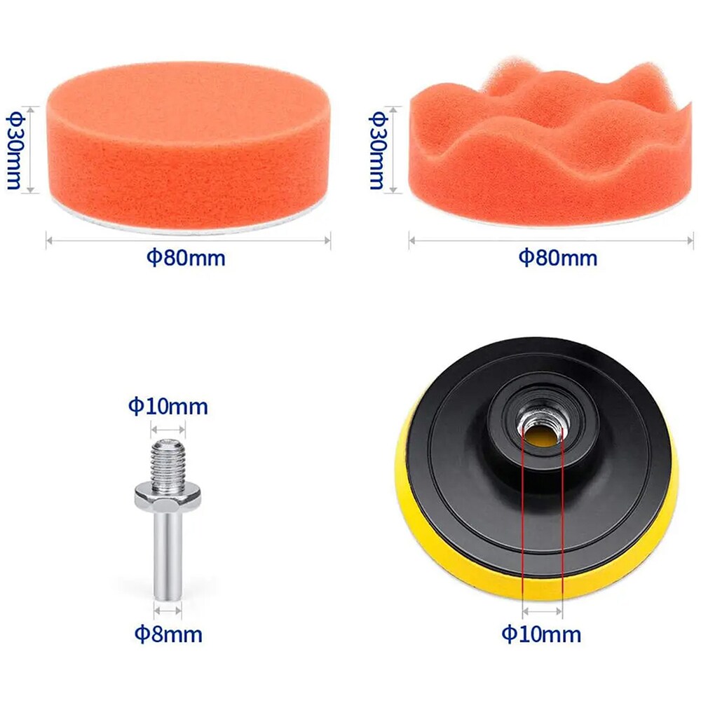 Set polish auto ROLL FAST 10002R, taler 8cm, 11 piese