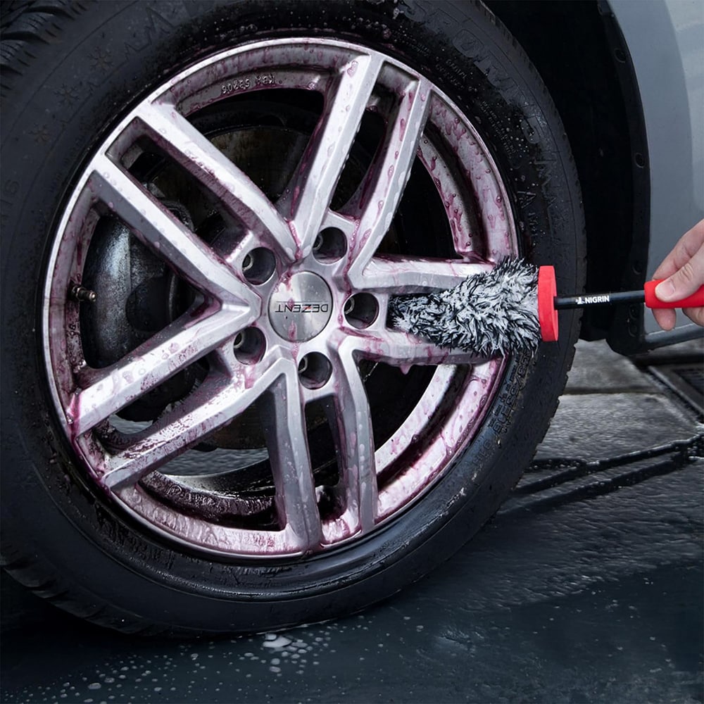 Perie curatat jante NIGRIN Rim Brush, negru-rosu