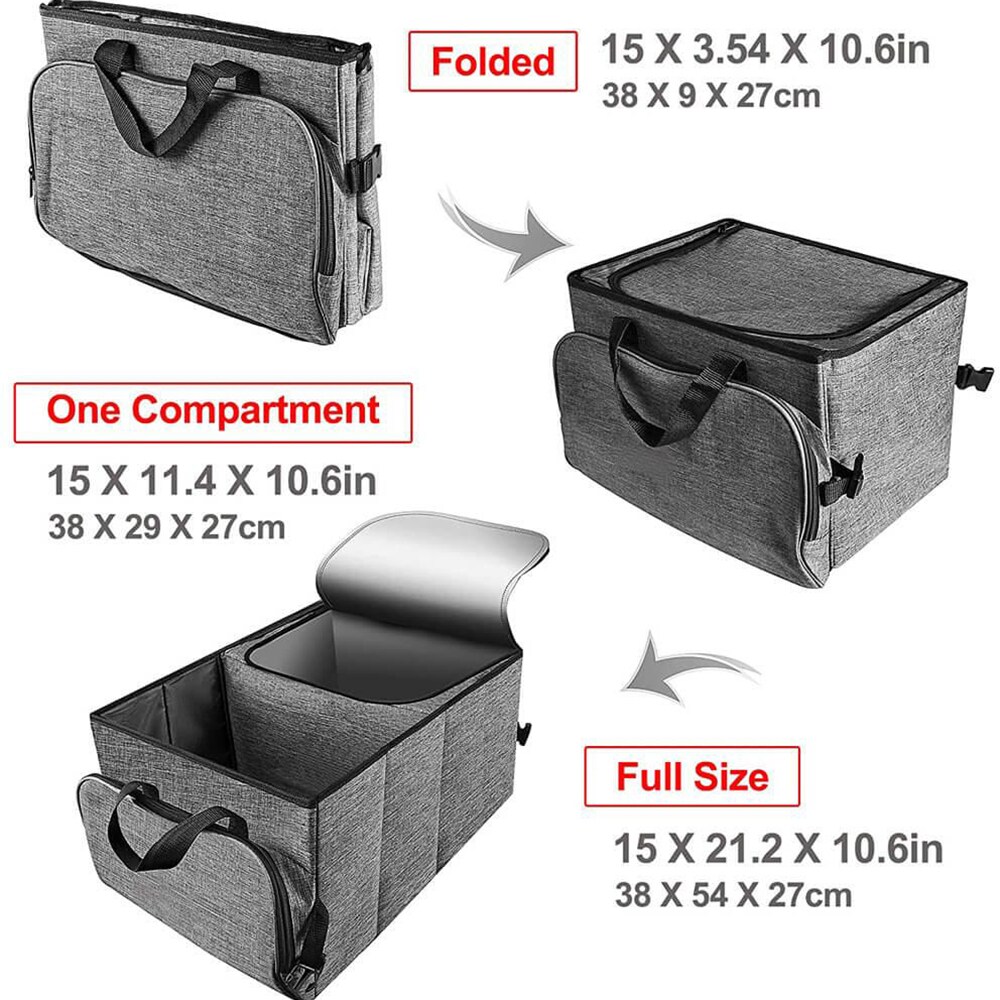 Organizator portbagaj ROLL FAST 10890R, 54 x 38 x 27 cm. gri