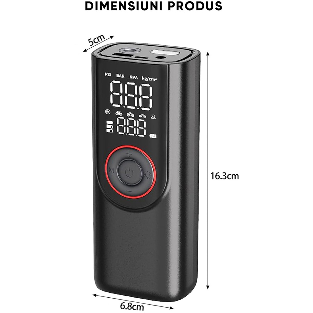 Compresor auto ROLL FAST 11830R, acumulator, 10bar, 12V