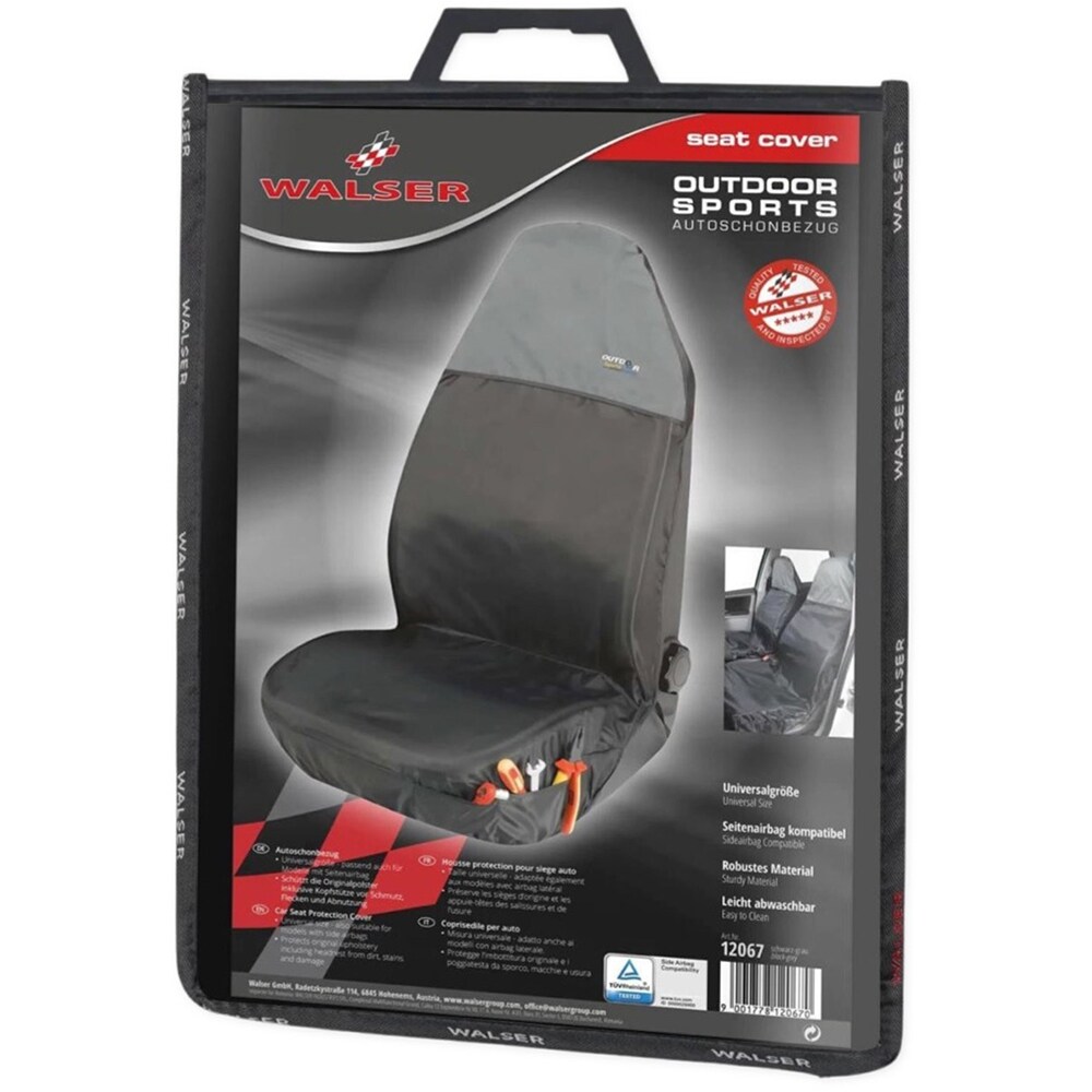 Husa scaun WALSER Outdoor Sports, poliester, gri-negru