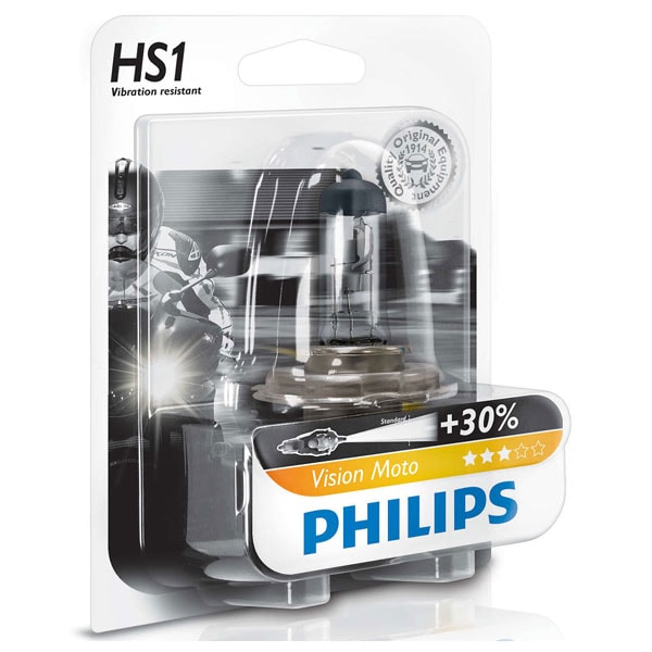 Bec moto far halogen PHILIPS HS1 Vision, 12V, 35/35W, PX43t, blister 1 bucata