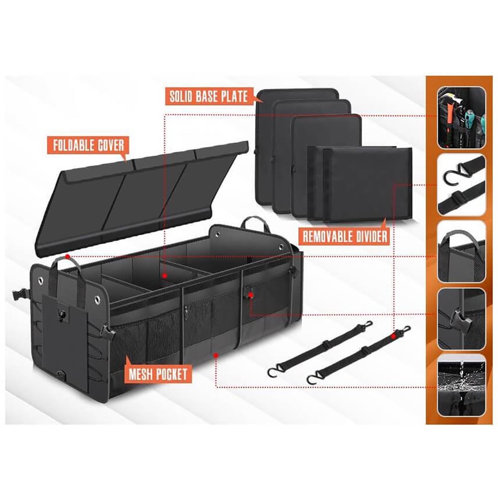 Organizator portbagaj ROLL FAST XXL, 76 x 37 x 32 cm. negru