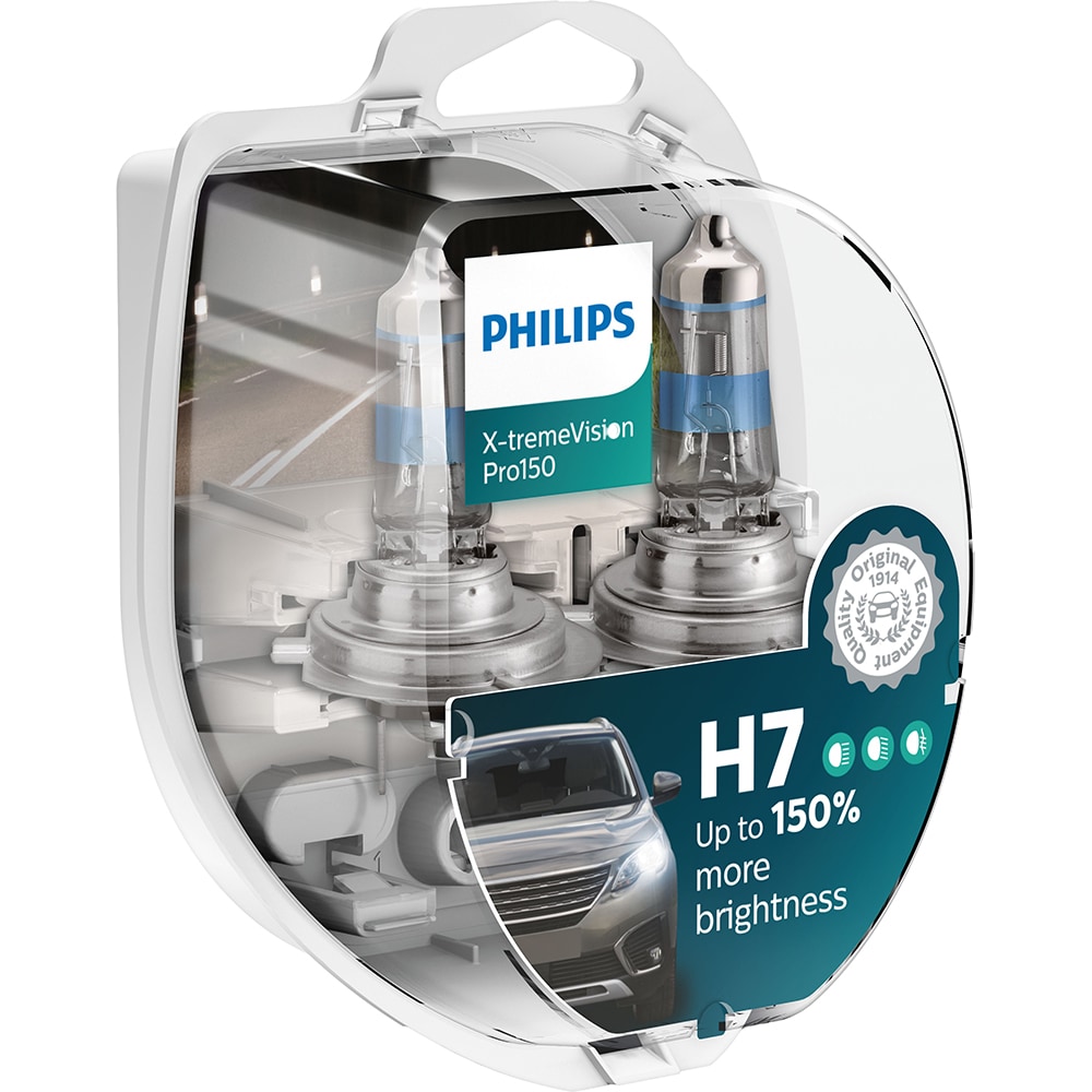 Set becuri auto PHILIPS Xtreme Vision+, 130%, H7, 3400K, 55W, 2 buc