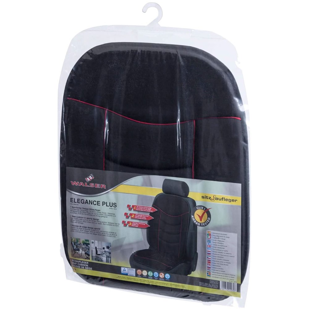 Husa scaun WALSER Elegance Plus, poliester, rosu-negru