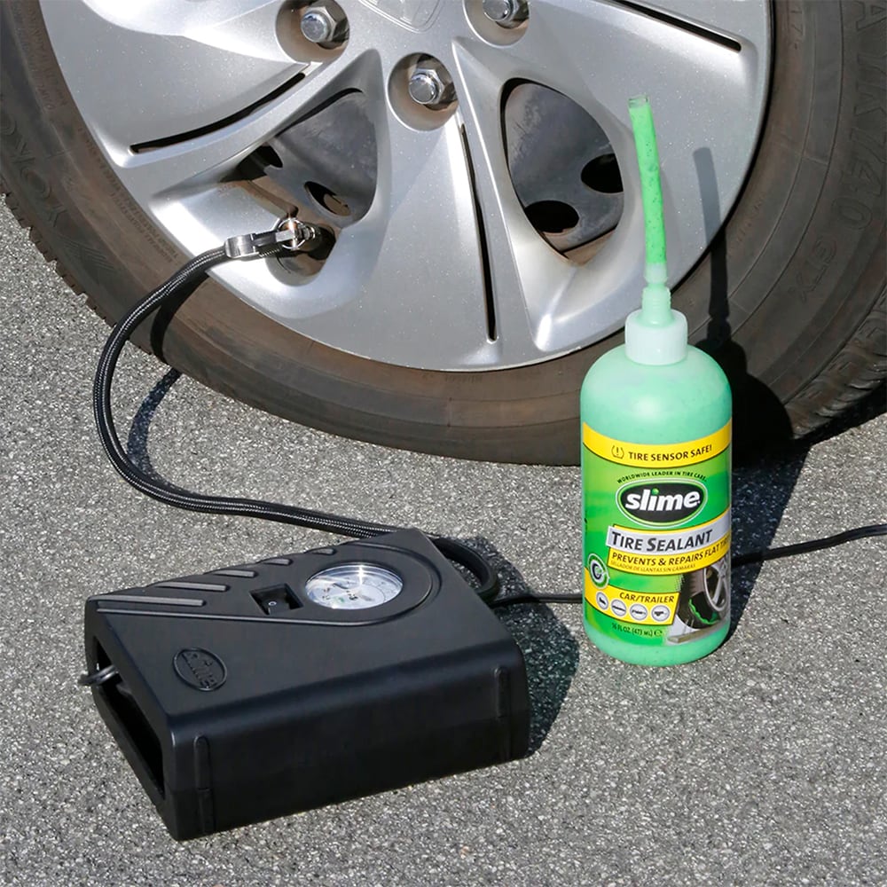 Compresor auto SLIME 15156 + pachet antipana, 473ml