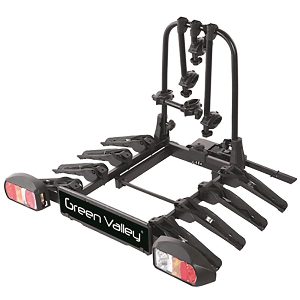 Suport biciclete GREEN VALLEY Discovery, Prindere pe carlig de remorcare, 4 biciclete