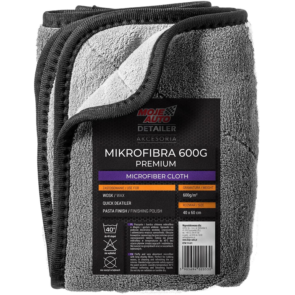 Prosop microfibra MOJE AUTO Premium, 60 x 40cm, gri