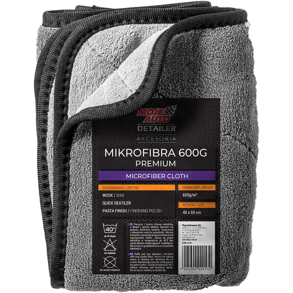 Prosop microfibra MOJE AUTO Premium, 60 x 40cm, gri