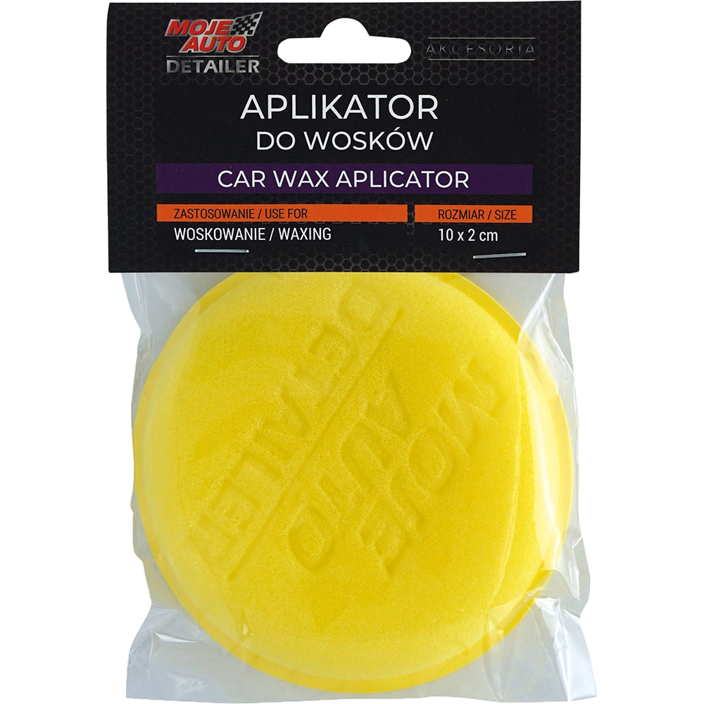 Burete aplicator MOJE AUTO Detailing, 10 x 2cm, galben