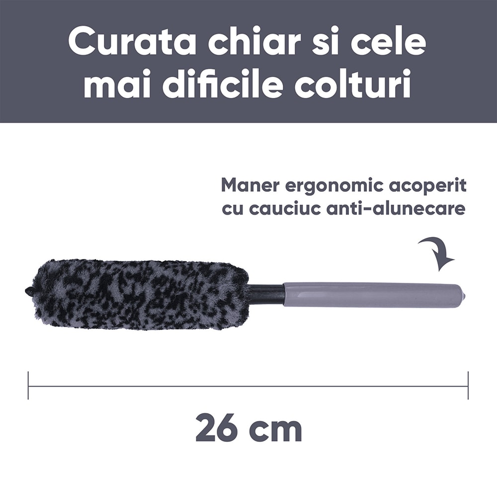 Perie jante MOJE AUTO 19647, microfibra, lana, 26cm