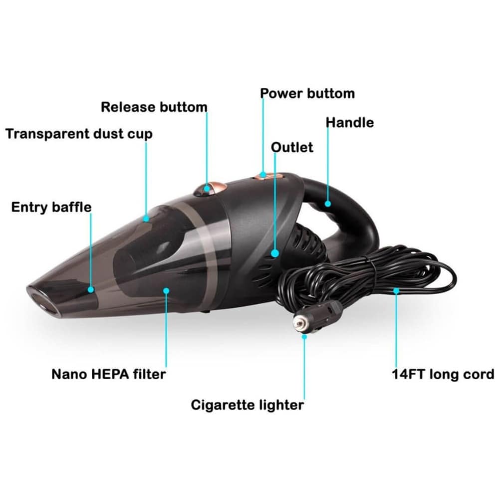 Aspirator auto ROLL FAST 20030R, 12V, 106W, negru