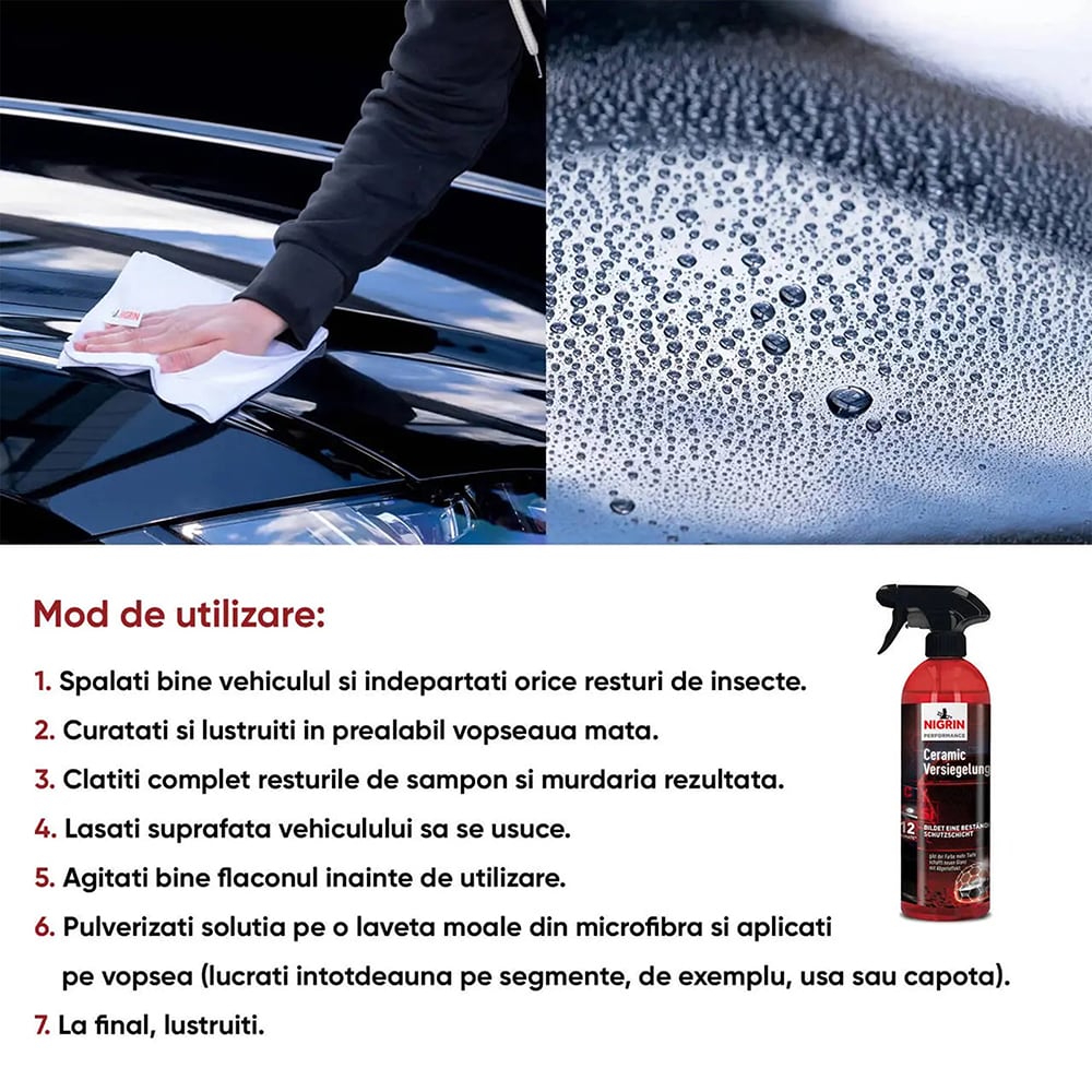 Ceara auto NIGRIN, stralucire, 750ml