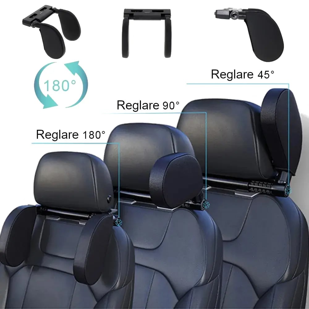 Tetiera auto ROLL FAST 22020R, reglabila, negru