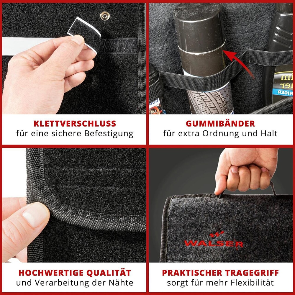 Organizator portbagaj WALSER XL, 57 x 16 x 21 cm. negru