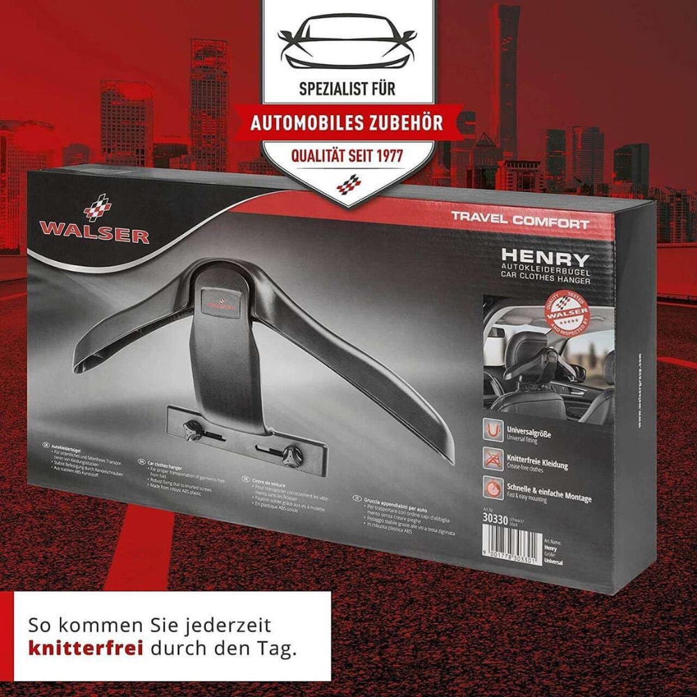 Umeras haine auto pentru tetiera WALSER 30330, negru
