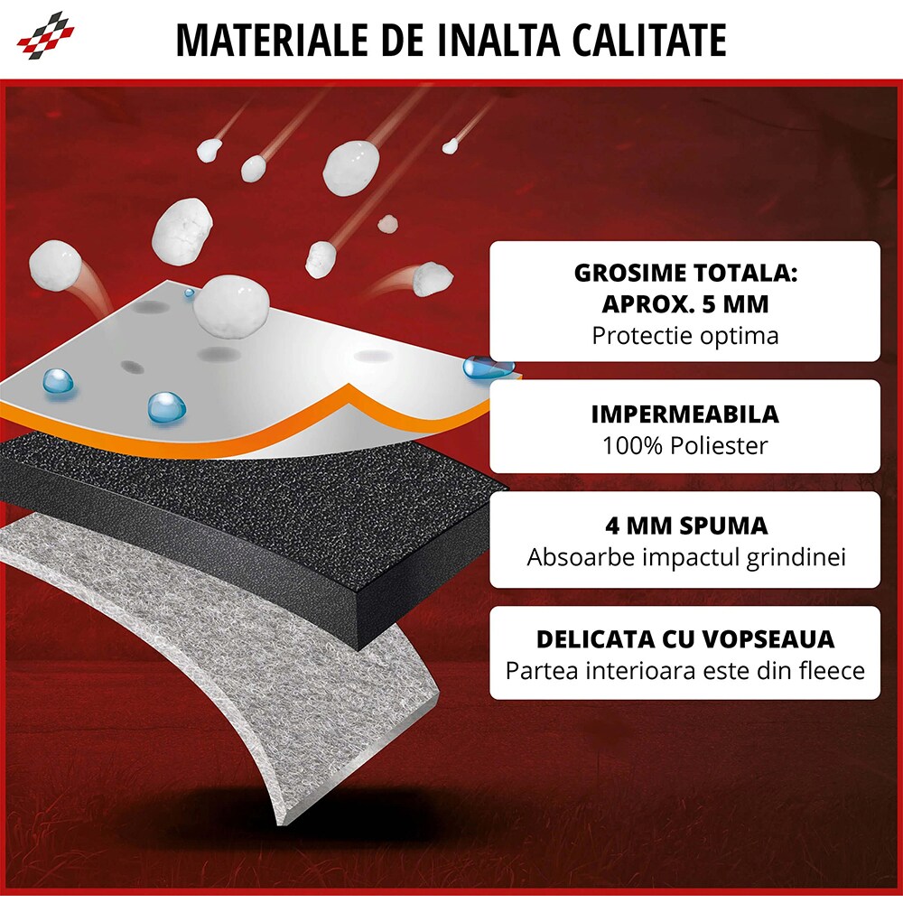 Prelata auto WALSER Perma Protect S, 430 x 165 x 145 cm, gri