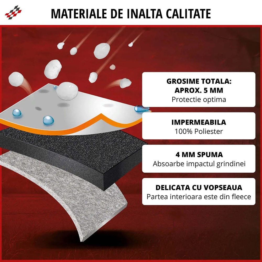 Prelata auto WALSER XL SUV, 520 x 185 x 155 cm, antigrindina, argintiu-negru