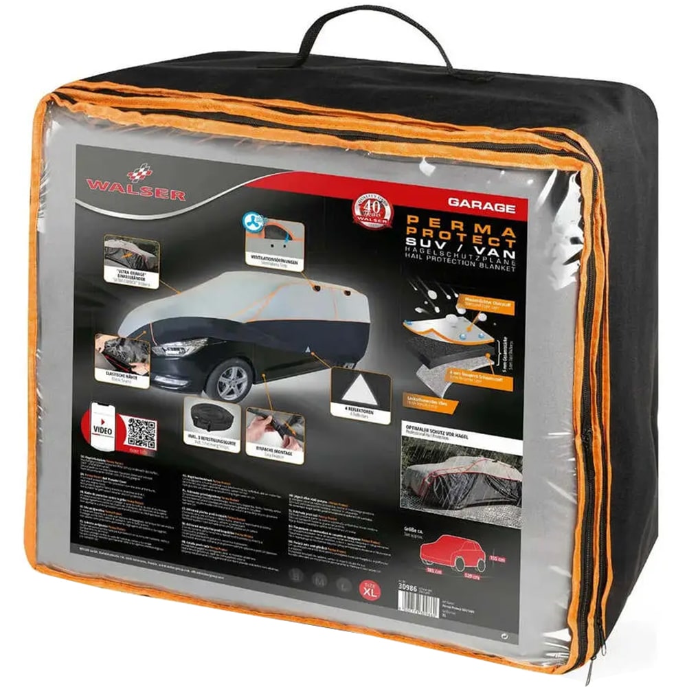 Prelata auto WALSER XL SUV, 520 x 185 x 155 cm, antigrindina, argintiu-negru