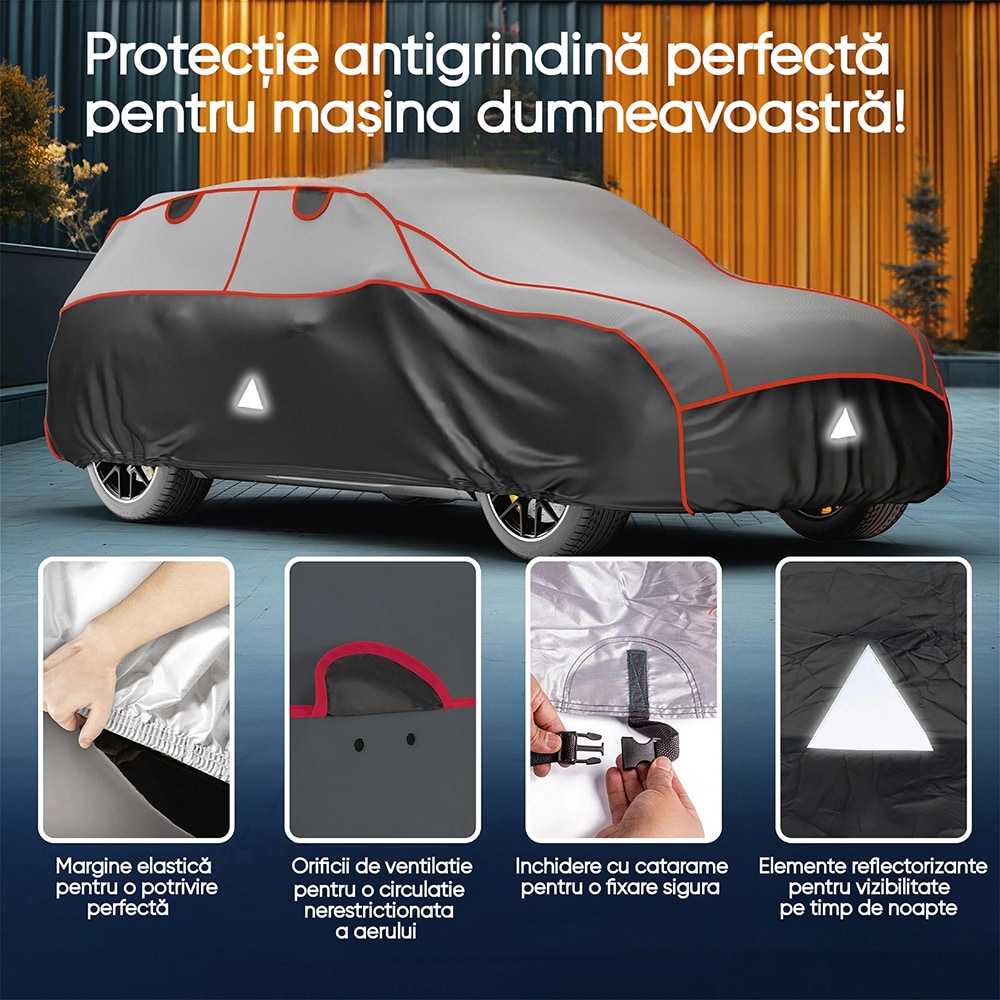 Prelata auto WALSER Premium Hybrid M, 460 x 175 x 145 cm, gri