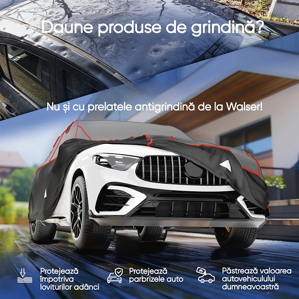 Prelata auto WALSER Premium Hybrid M, 460 x 175 x 145 cm, gri