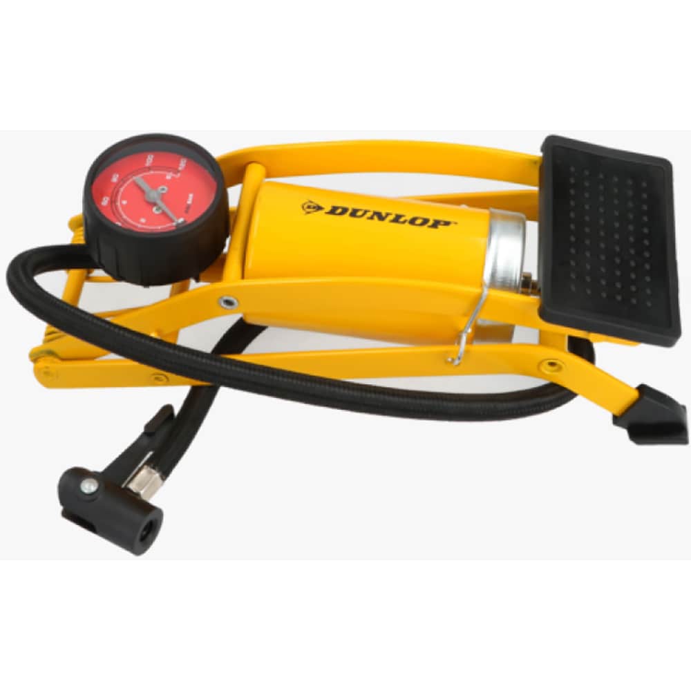 Pompa de picior DUNLOP 40340, manometru, galben